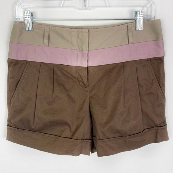 BCBG tri-color pleated shorts - Picture 1 of 5